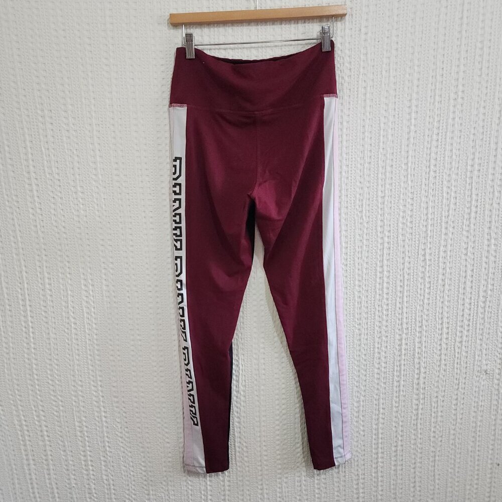 PINK Victoria's Secret Ultimate Maroon Logo Leggings Size Medium - Picture 3 of 12